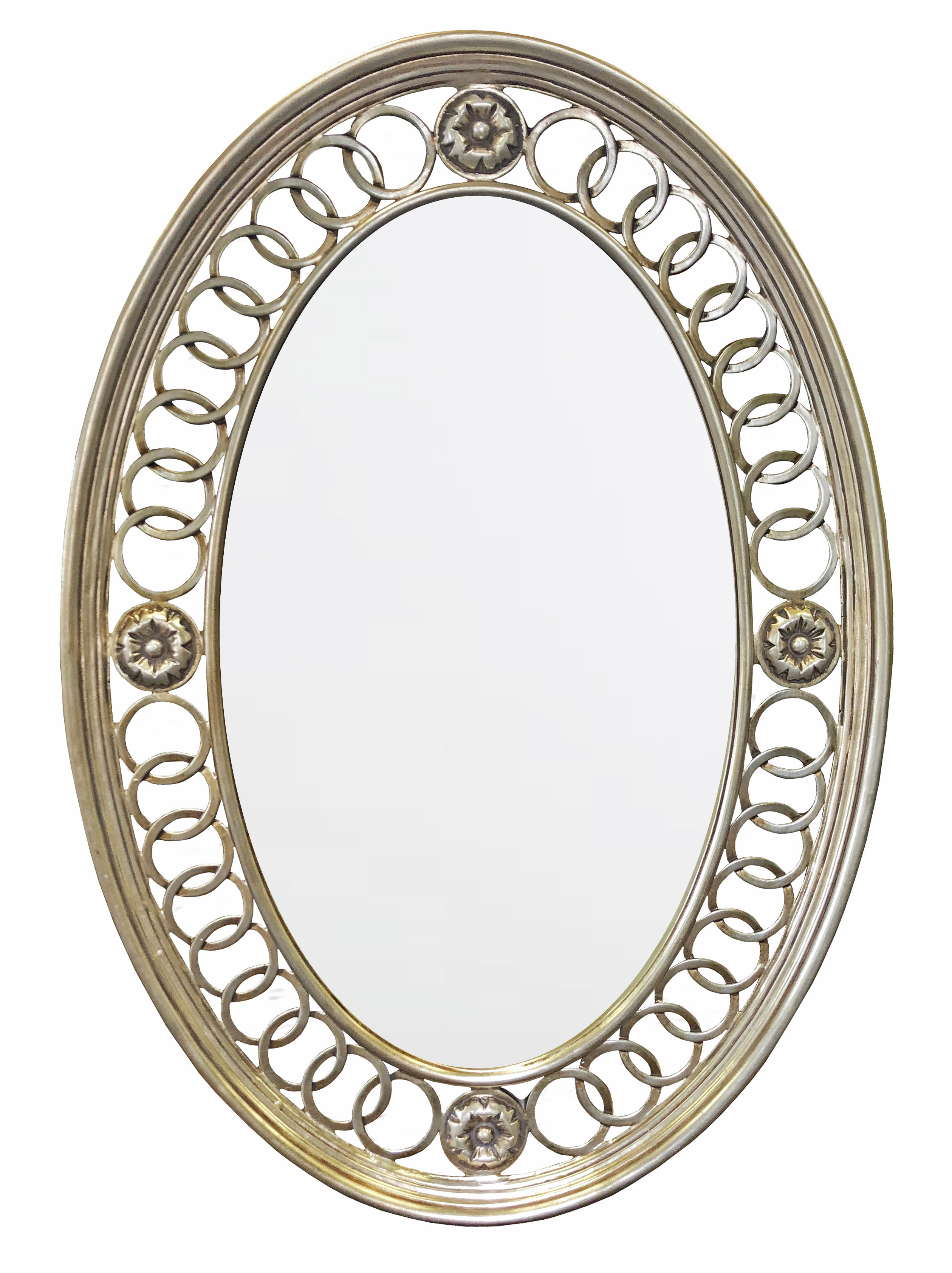 AF033 Wall décor art mirror silver classic ornate oval